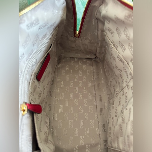 Authentic Michael Kors Saffiano Leather Red Satchel Bag - Picture 7 of 7